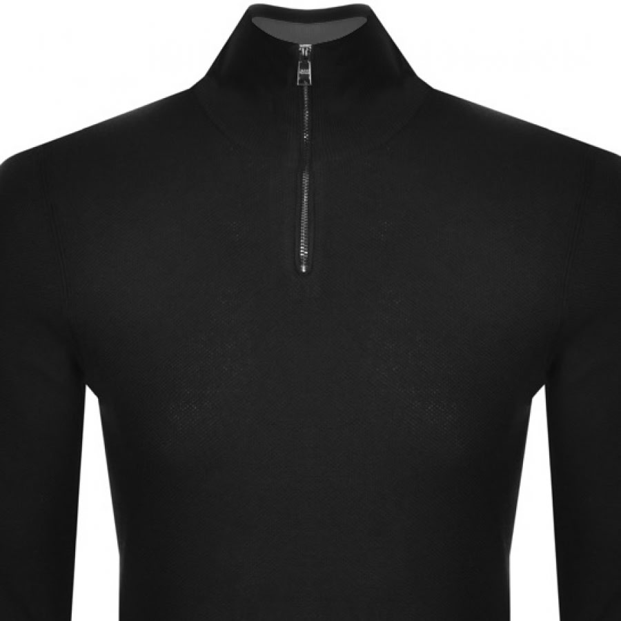 Alternative Image for ProductBOSS Dagnese Half Zip Knit Jumper Black2